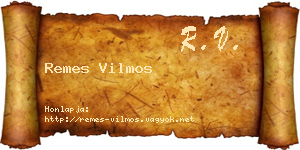 Remes Vilmos névjegykártya